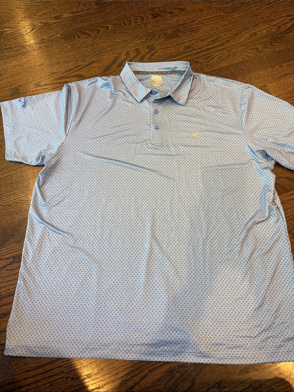 Callaway Men’s Light Blue Micro-Pattern Golf Polo xxl nwot
